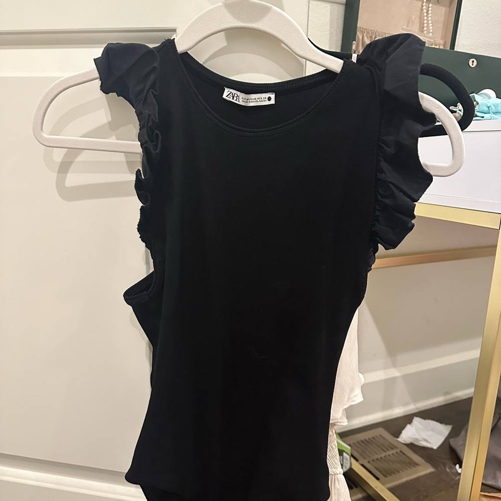 Zara bodysuit with ruffle detail